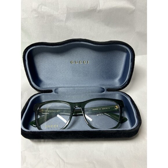 Authentic Gucci GG0004ON Eyeglass Frame Green 011 53-19-145 With Case Flaw main image 4